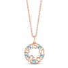 Thumbnail Image 1 of Aquamarine &quot;15 Años&quot; Birthstone Necklace 10K Rose Gold 18&quot;