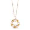 Thumbnail Image 1 of Citrine &quot;15 Años&quot; Birthstone Necklace 10K Rose Gold 18&quot;