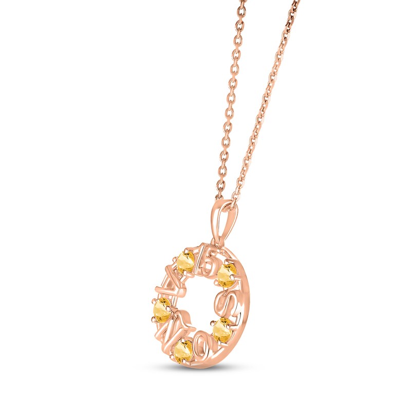 Main Image 2 of Citrine &quot;15 Años&quot; Birthstone Necklace 10K Rose Gold 18&quot;