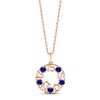 Thumbnail Image 1 of Blue Lab-Created Sapphire &quot;15 Años&quot; Birthstone Necklace 10K Rose Gold 18&quot;