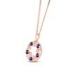 Thumbnail Image 2 of Blue Lab-Created Sapphire &quot;15 Años&quot; Birthstone Necklace 10K Rose Gold 18&quot;