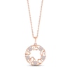 Thumbnail Image 1 of Lab-Created Opal &quot;15 Años&quot; Birthstone Necklace 10K Rose Gold 18&quot;
