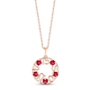 Thumbnail Image 1 of Lab-Created Ruby &quot;15 Años&quot; Birthstone Necklace 10K Rose Gold 18&quot;
