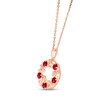 Thumbnail Image 2 of Lab-Created Ruby &quot;15 Años&quot; Birthstone Necklace 10K Rose Gold 18&quot;