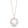 Thumbnail Image 1 of White Lab-Created Sapphire &quot;15 Años&quot; Birthstone Necklace 10K Rose Gold 18&quot;