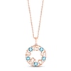 Thumbnail Image 1 of Swiss Blue Topaz &quot;15 Años&quot; Birthstone Necklace 10K Rose Gold 18&quot;