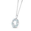 Thumbnail Image 1 of Aquamarine "15 Años" Birthstone Necklace 10K White Gold 18"