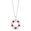 Thumbnail Image 1 of Garnet "15 Años" Birthstone Necklace 10K White Gold 18"