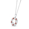 Thumbnail Image 2 of Garnet "15 Años" Birthstone Necklace 10K White Gold 18"