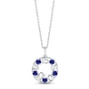 Thumbnail Image 1 of Blue Lab-Created Sapphire &quot;15 Años&quot; Birthstone Necklace 10K White Gold 18&quot;