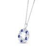 Thumbnail Image 2 of Blue Lab-Created Sapphire &quot;15 Años&quot; Birthstone Necklace 10K White Gold 18&quot;