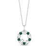 Thumbnail Image 0 of Lab-Created Emerald "15 Años" Birthstone Necklace 10K White Gold 18"