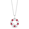 Thumbnail Image 0 of Lab-Created Ruby "15 Años" Birthstone Necklace 10K White Gold 18"