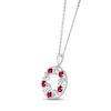 Thumbnail Image 1 of Lab-Created Ruby "15 Años" Birthstone Necklace 10K White Gold 18"