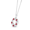 Thumbnail Image 2 of Lab-Created Ruby &quot;15 Años&quot; Birthstone Necklace 10K White Gold 18&quot;