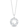 Thumbnail Image 1 of White Lab-Created Sapphire &quot;15 Años&quot; Birthstone Necklace 10K White Gold 18&quot;