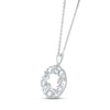 Thumbnail Image 1 of White Lab-Created Sapphire "15 Años" Birthstone Necklace 10K White Gold 18"