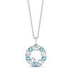 Thumbnail Image 1 of Swiss Blue Topaz &quot;15 Años&quot; Birthstone Necklace 10K White Gold 18&quot;