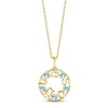 Thumbnail Image 1 of Aquamarine &quot;15 Años&quot; Birthstone Necklace 10K Yellow Gold 18&quot;
