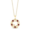 Thumbnail Image 0 of Garnet "15 Años" Birthstone Necklace 10K Yellow Gold 18"