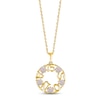 Thumbnail Image 1 of Lab-Created Opal &quot;15 Años&quot; Birthstone Necklace 10K Yellow Gold 18&quot;