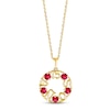 Thumbnail Image 1 of Lab-Created Ruby &quot;15 Años&quot; Birthstone Necklace 10K Yellow Gold 18&quot;