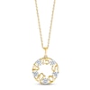 Thumbnail Image 0 of White Lab-Created Sapphire "15 Años" Birthstone Necklace 10K Yellow Gold 18"