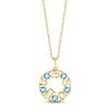 Thumbnail Image 0 of Swiss Blue Topaz "15 Años" Birthstone Necklace 10K Yellow Gold 18"