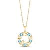 Thumbnail Image 1 of Swiss Blue Topaz &quot;15 Años&quot; Birthstone Necklace 10K Yellow Gold 18&quot;