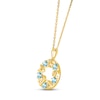 Thumbnail Image 1 of Swiss Blue Topaz "15 Años" Birthstone Necklace 10K Yellow Gold 18"