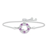 Thumbnail Image 1 of Amethyst &quot;15 Años&quot; Birthstone Bolo Bracelet Sterling Silver 9.5&quot;