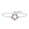 Thumbnail Image 1 of Garnet &quot;15 Años&quot; Birthstone Bolo Bracelet Sterling Silver 9.5&quot;