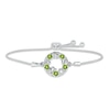 Thumbnail Image 0 of Peridot "15 Años" Birthstone Bolo Bracelet Sterling Silver 9.5"
