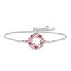 Thumbnail Image 0 of Amethyst "15 Años" Birthstone Bolo Bracelet Sterling Silver & 10K Rose Gold 9.5"