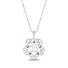 Thumbnail Image 1 of Amethyst Quinceañera Flower Necklace Sterling Silver 18&quot;
