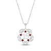 Thumbnail Image 1 of Garnet Quinceañera Flower Necklace Sterling Silver 18&quot;