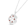 Thumbnail Image 2 of Garnet Quinceañera Flower Necklace Sterling Silver 18&quot;