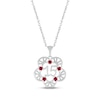 Thumbnail Image 1 of Lab-Created Ruby Quinceañera Flower Necklace Sterling Silver 18&quot;
