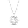 Thumbnail Image 0 of White Lab-Created Sapphire Quinceañera Flower Necklace Sterling Silver 18"