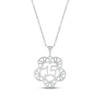 Thumbnail Image 1 of White Lab-Created Sapphire Quinceañera Flower Necklace Sterling Silver 18&quot;