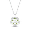 Thumbnail Image 1 of Peridot Quinceañera Flower Necklace Sterling Silver 18&quot;