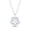 Thumbnail Image 1 of Swiss Blue Topaz Quinceañera Flower Necklace Sterling Silver 18&quot;