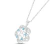 Thumbnail Image 2 of Swiss Blue Topaz Quinceañera Flower Necklace Sterling Silver 18&quot;