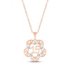 Thumbnail Image 1 of Aquamarine Quinceañera Flower Necklace 10K Rose Gold 18&quot;