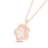 Thumbnail Image 2 of Aquamarine Quinceañera Flower Necklace 10K Rose Gold 18&quot;