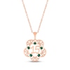 Thumbnail Image 1 of Lab-Created Emerald Quinceañera Flower Necklace 10K Rose Gold 18&quot;