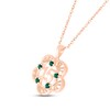 Thumbnail Image 2 of Lab-Created Emerald Quinceañera Flower Necklace 10K Rose Gold 18&quot;