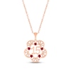 Thumbnail Image 1 of Lab-Created Ruby Quinceañera Flower Necklace 10K Rose Gold 18&quot;