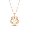 Thumbnail Image 1 of Peridot Quinceañera Flower Necklace 10K Rose Gold 18"