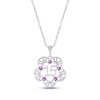Thumbnail Image 1 of Amethyst Quinceañera Flower Necklace 10K White Gold 18"